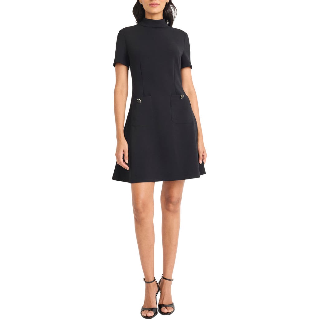 Maggy London Maggy London Patch Pocket Short Sleeve Stretch Crepe Minidress