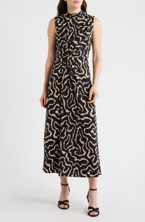 Maggy London Maggy London Print Stretch Twist Waist Dress