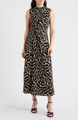 Maggy London Maggy London Print Stretch Twist Waist Dress