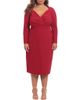 Maggy London Maggy London Tucked Long Sleeve Midi Sheath Dress - 1