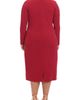 Maggy London Maggy London Tucked Long Sleeve Midi Sheath Dress - 2
