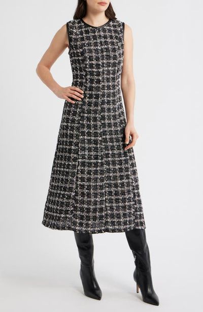 Maggy London Maggy London Tweed Sleeveless Fit & Flare Midi Dress