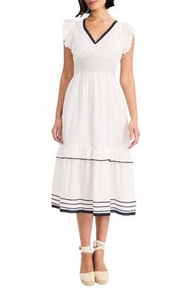 Maggy London Maggy London V-Neck Cotton Midi Dress