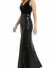 Maggy London Maggy London Velvet & Sequin Gown - 3