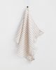 MagicLinen MagicLinen Linen Ruffle Trim Tea Towel in Striped In Natural at Urban Outfitters - 1