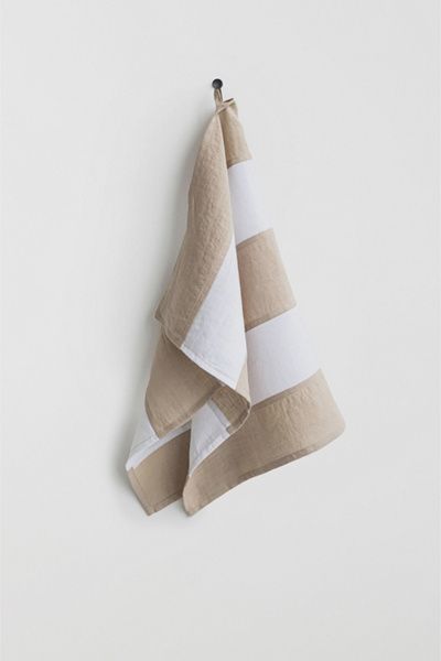 MagicLinen MagicLinen Striped Tea Towel in White/Natural at Urban Outfitters