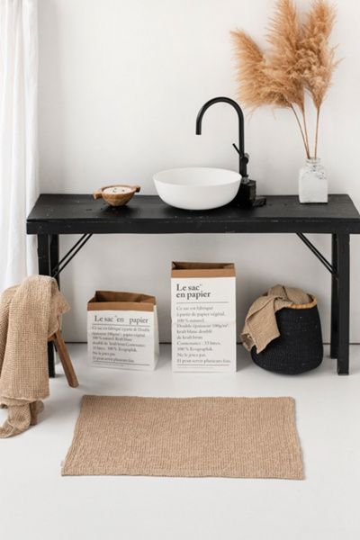 MagicLinen MagicLinen Waffle Bath Mat in Beige at Urban Outfitters
