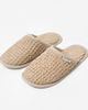 MagicLinen MagicLinen Waffle Linen Slippers in Beige at Urban Outfitters - 1