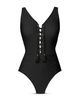 Magicsuit Magicsuit Solid Bronte Lace Up Tasseled Swimsuit - 5