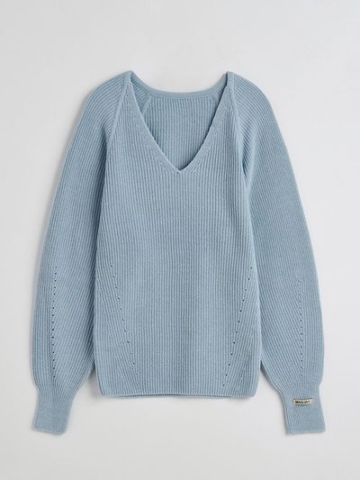 MAGJAY Flow V-neck Knit Sweater [Sky Blue]