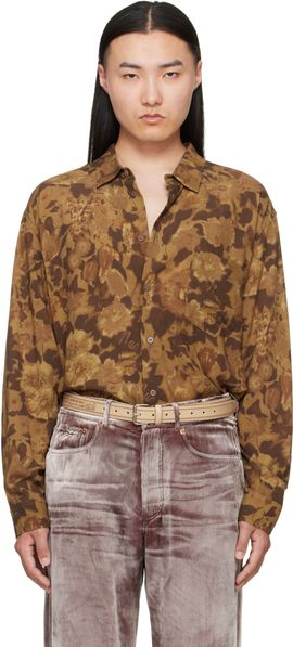 Magliano Magliano Brown Dried Flowers Long Sleeve Shirt