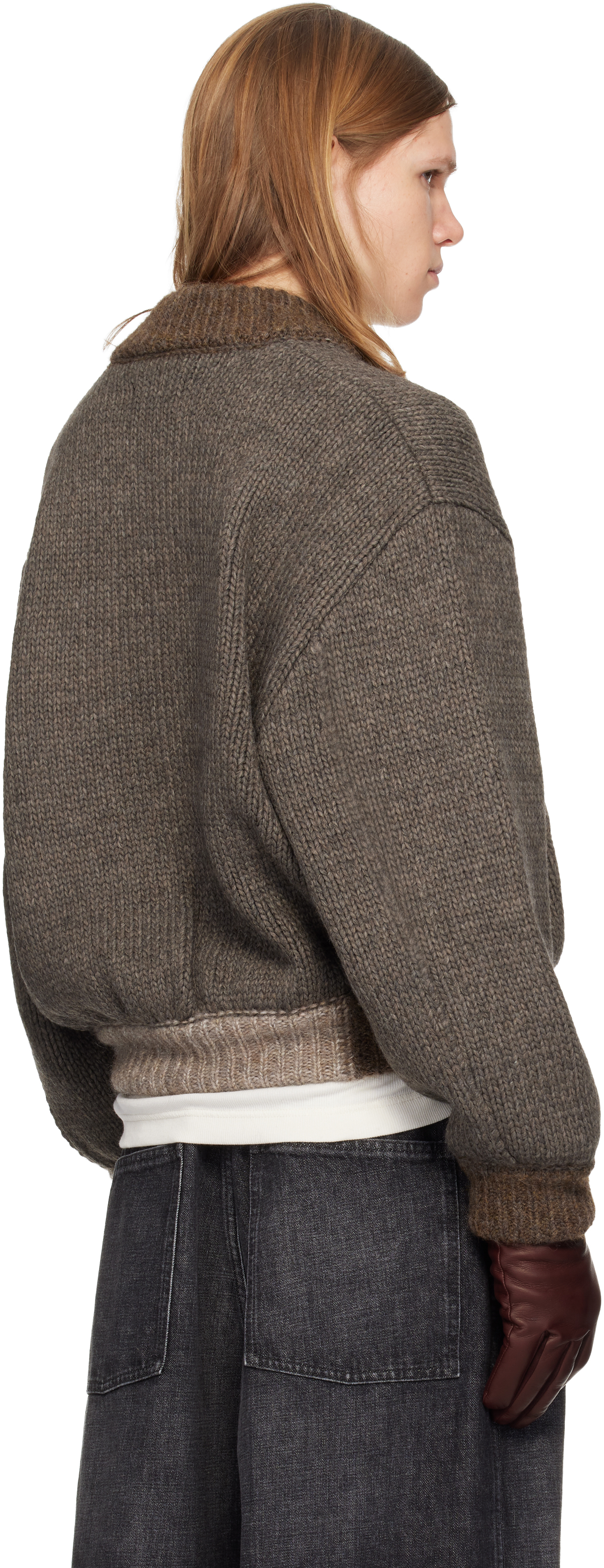 Magliano - Brown Knitted Bomberone Bomber Jacket Magliano - Brown Knitted Bomberone Bomber Jacket