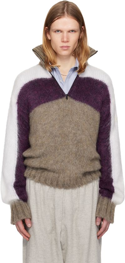 Magliano Magliano Gray & Purple Sestola Knit Sweater