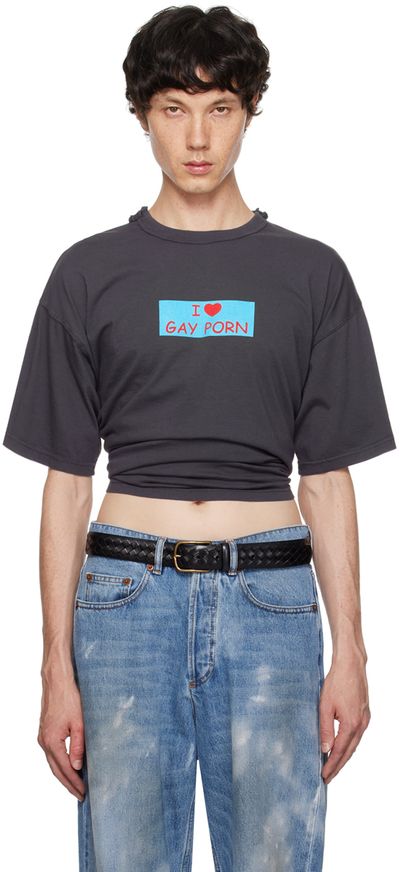 Magliano Magliano Gray 'I Love Gay Porn' T-Shirt