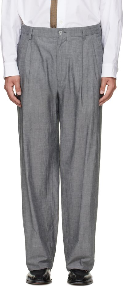 Magliano Magliano Gray Zipped Double Pleats Trousers