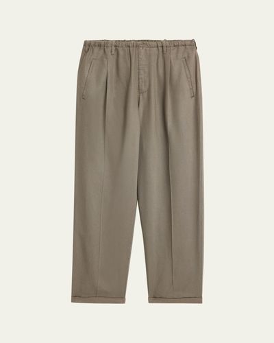 Magliano Men's Lyocell Peoples Pleated Wide-Leg Pants