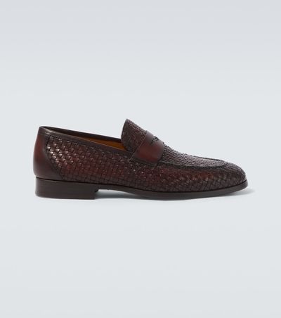 Magnanni Magnanni Woven leather penny loafers