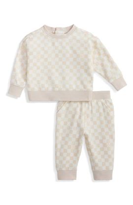 Magnetic Me Magnetic Me Chamois Checkerboard Brushed Fleece Magnetic Sweatshirt & Sweatpants Set