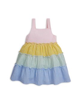 Magnetic Me Magnetic Me Girls' Multi Gingham Woven Tiered Magnetic Dress