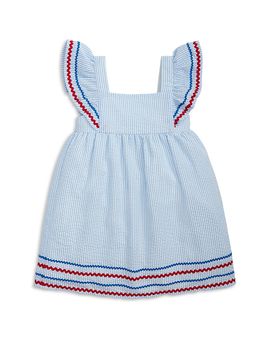 Magnetic Me Magnetic Me Girls' Seersucker Striped Flutter Sleeve Magnetic Dress
