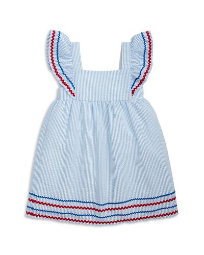 Magnetic Me Magnetic Me Girls' Seersucker Striped Flutter Sleeve Magnetic Dress