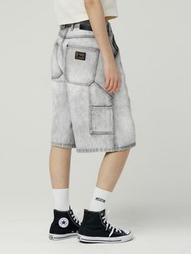 MAGOODGAN Bernard 7907 Carpenter Bermuda Snow Wash Shorts [Light Gray]