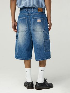 MAGOODGAN Bernard Carpenter Bermuda Fade Wash Shorts (7907) [Medium Indigo]