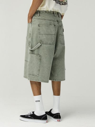 MAGOODGAN Bernard Carpenter Denim Shorts (7915) [Khaki]