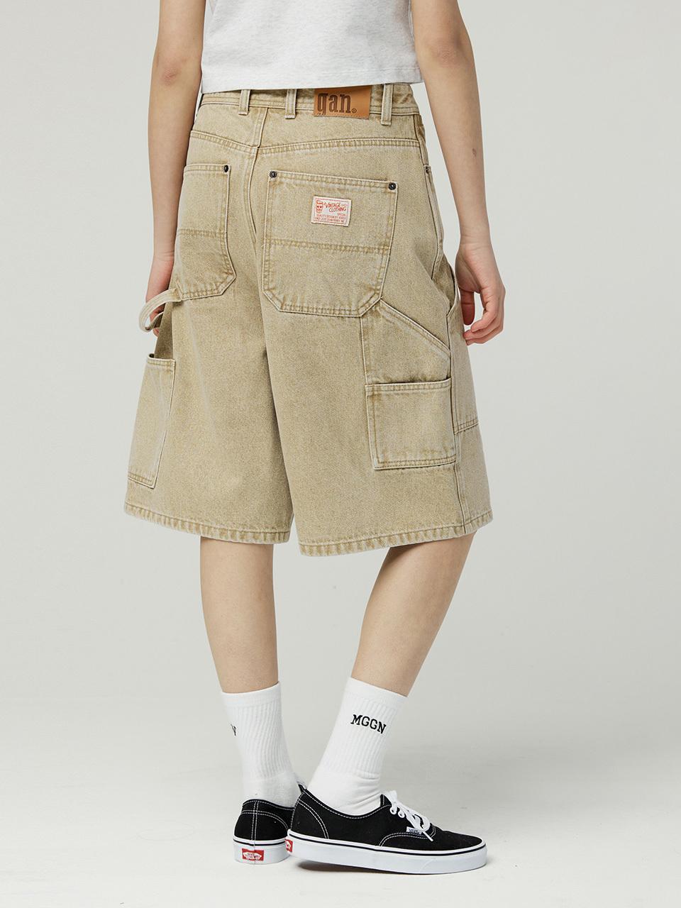 MAGOODGAN Bernard Carpenter Denim Shorts [Beige] (7915)