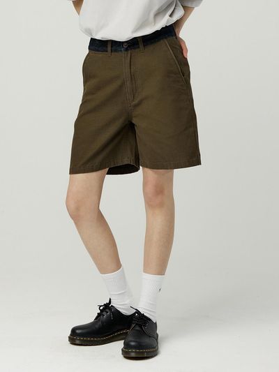 MAGOODGAN Bernard Denim Mix Cotton Bermuda Shorts (4913)