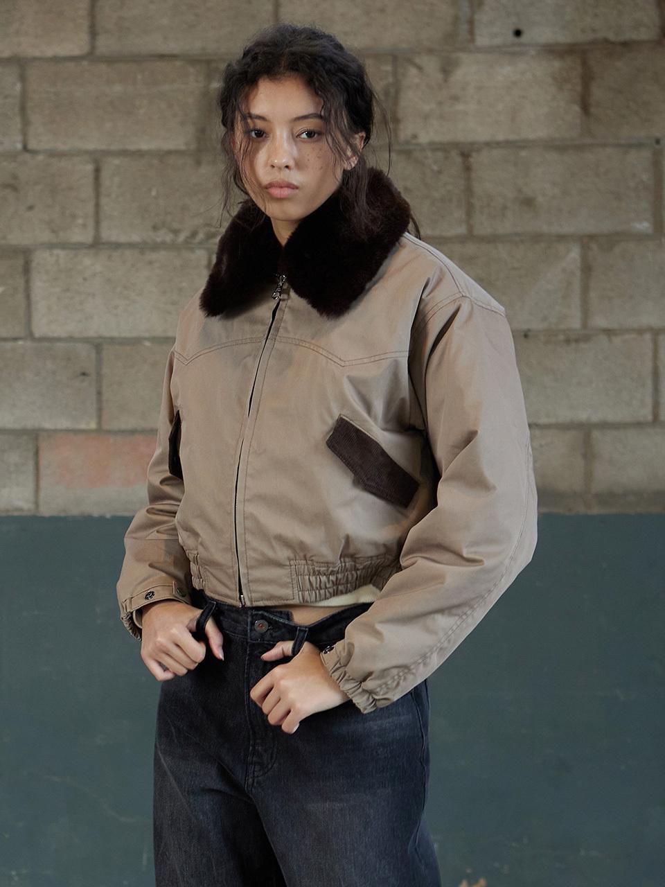 MAGOODGAN Bethany Cotton Padded Crop Blouson Jacket (5652)