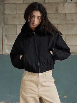 MAGOODGAN Bethany Cotton Padded Crop Blouson Jacket (5652) [Black]