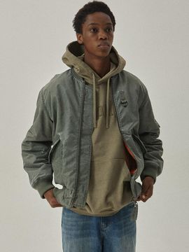 MAGOODGAN Bomber Pigment Padded Flight Jacket (5602) [Khaki]