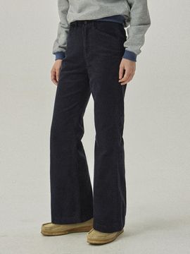 MAGOODGAN Chella Corduroy Bell-Bottom Pants [Navy] (4805)