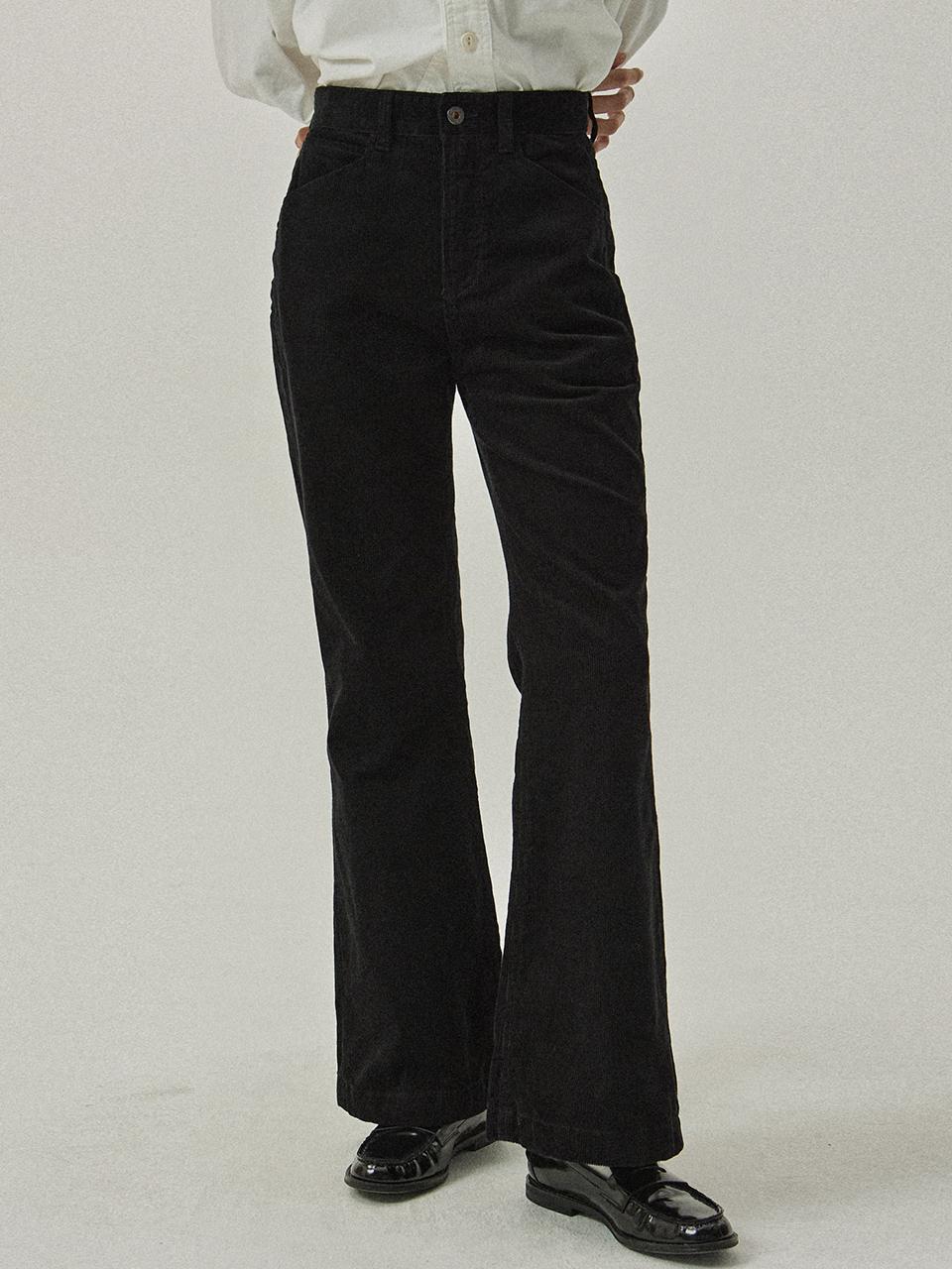 MAGOODGAN Chera 4805 Corduroy Bell-Bottom Pants [Black]