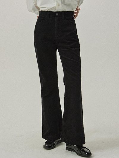 MAGOODGAN Chera 4805 Corduroy Bell-Bottom Pants [Black]