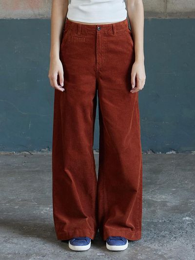 MAGOODGAN CHERA Corduroy Wide-fit Flare Pants (4806) [Dark Orange]