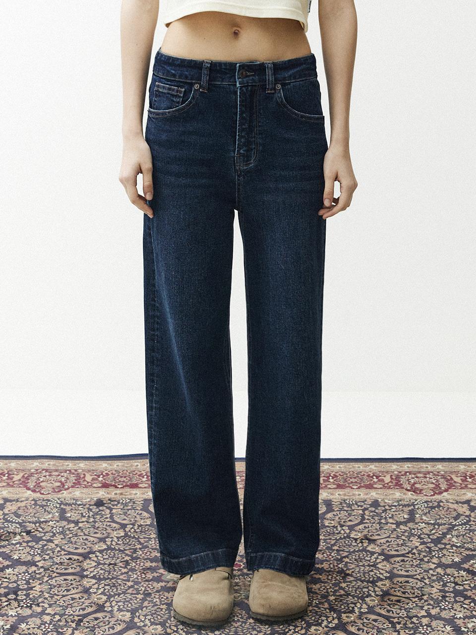 MAGOODGAN Dark Fade Wash Semi Wide Fit Fate Ro Denim Pants