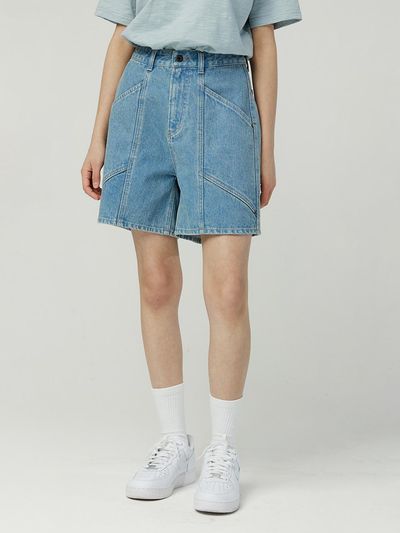 MAGOODGAN Flower 7958 Fatigue Modified Bermuda Shorts [Light Indigo]