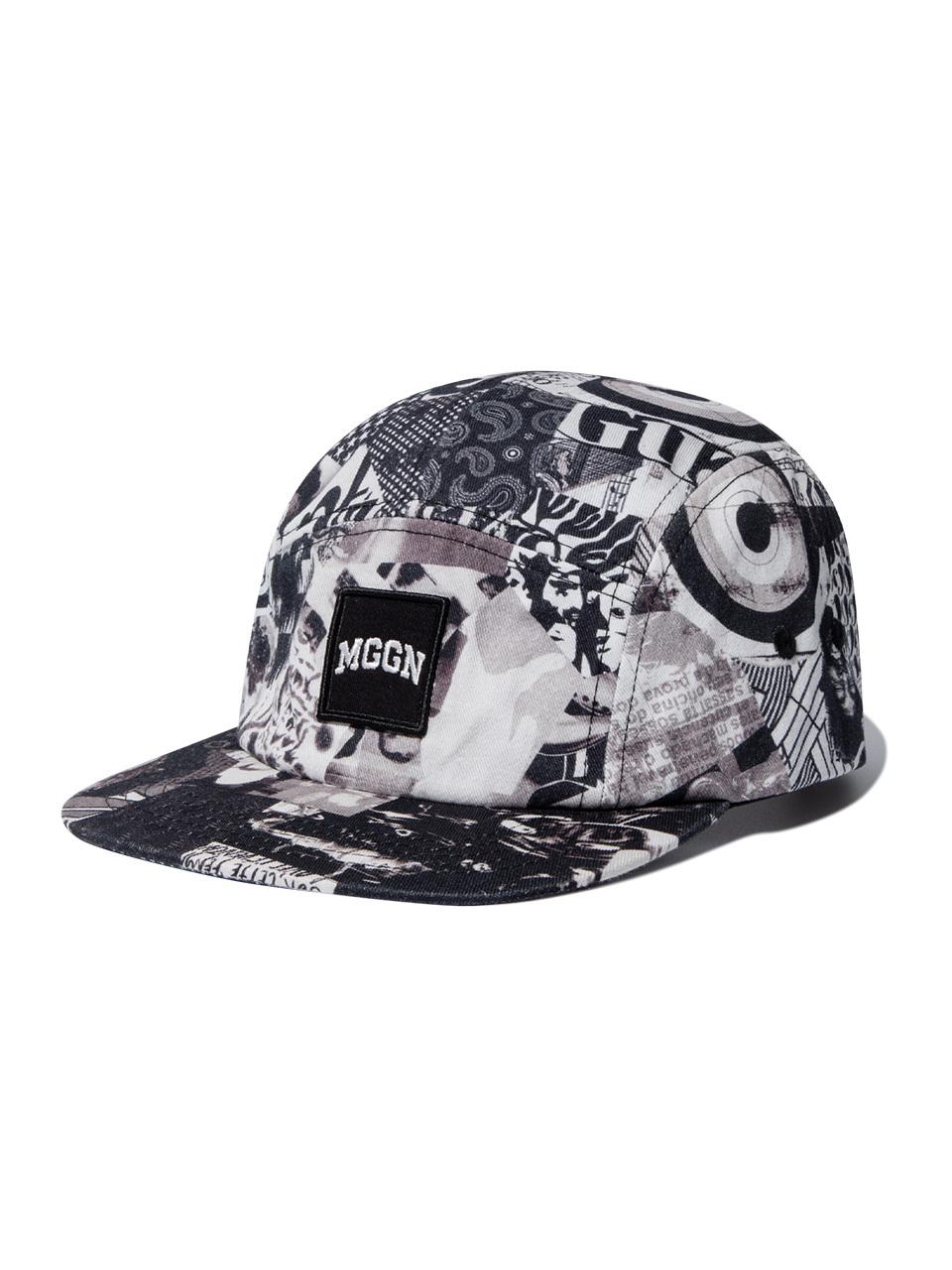MAGOODGAN Headwear 9305 Collage Print Camp Cap_Mono