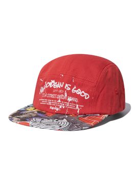 MAGOODGAN Headwear 9306 Collage Color Black Camp Cap_Red