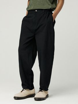 MAGOODGAN Karoon 4216 Elastic Waist Balloon Fit Cotton Pants [Black]