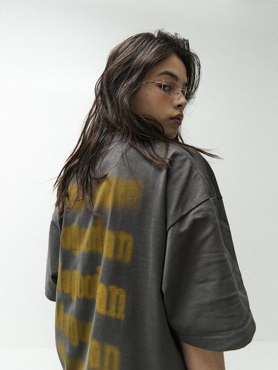 MAGOODGAN Oversized Back Art 3547 Swagver T-shirt -Dark Gray