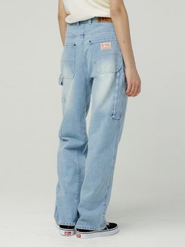 MAGOODGAN Pabun Carpenter Snow Wash Wide Fit Denim (7543) [Light Indigo]
