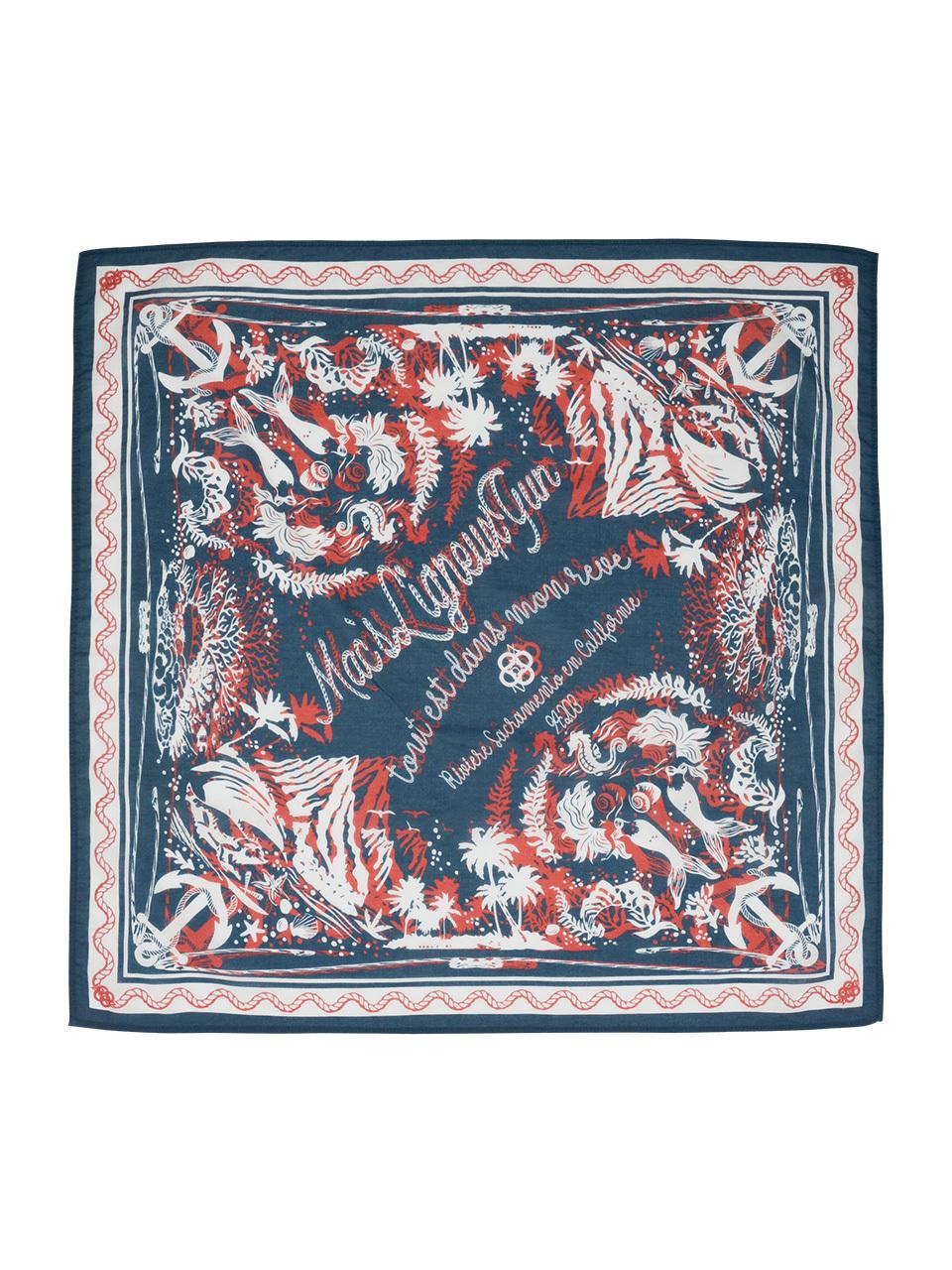 MAGOODGAN Paisley Cotton Bandana (9207) [Navy]