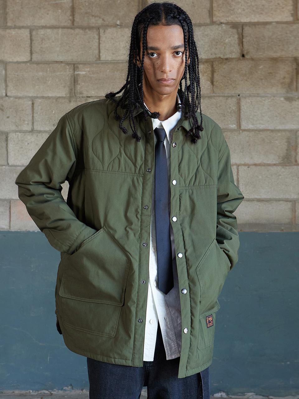 MAGOODGAN Quilted Padded Shacket Jacket (5742) [Khaki]