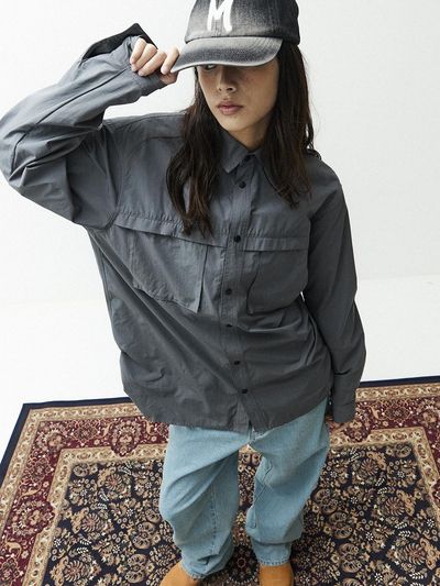 MAGOODGAN Raiver 2111 Utility Relaxed Fit Shirt - Dark Gray