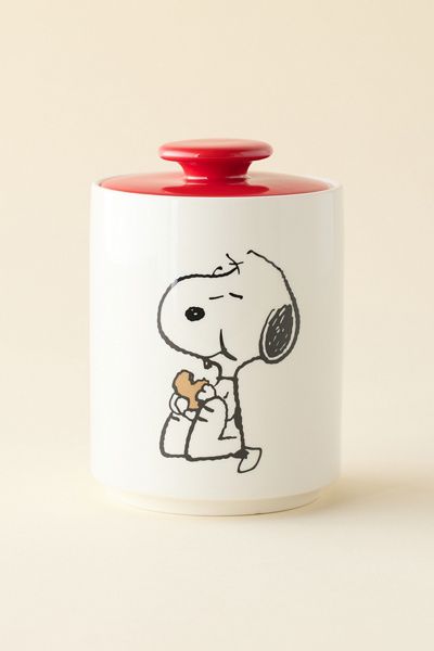 Magpie Magpie Peanuts Snoopy Ceramic Cookie Jar in White at Urban Outfitters