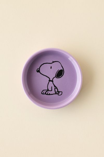 Magpie Magpie X Peanuts Sit Round Ceramic Pin Dish in Purple at Urban Outfitters