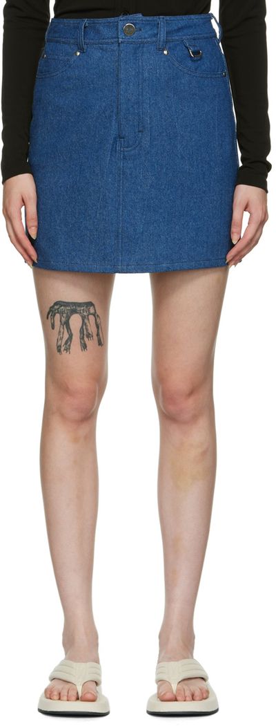 Maiden Name Maiden Name SSENSE Exclusive Indigo Lindsey Miniskirt